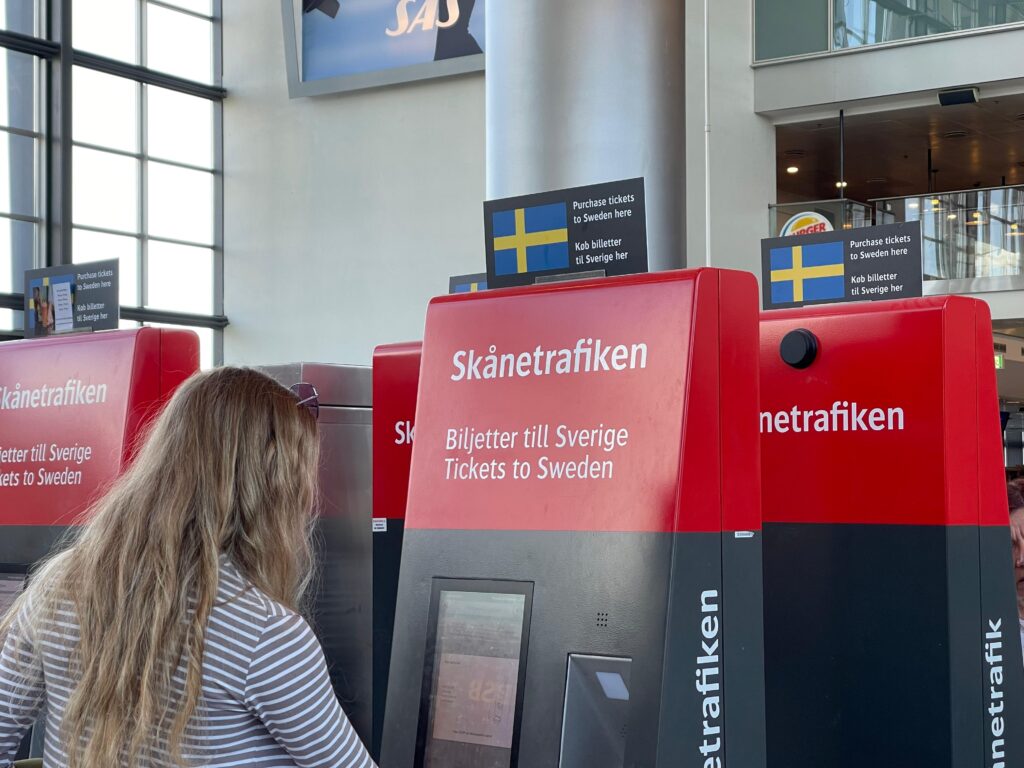 Train ticket stations at Copenhagen airport