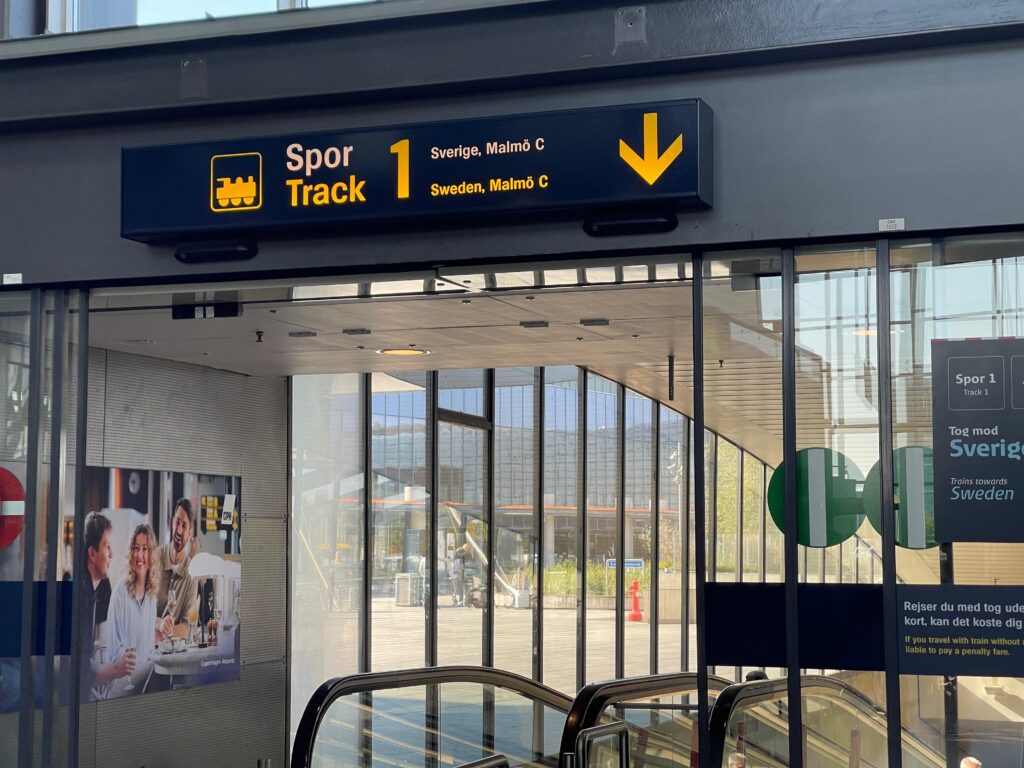 Train track at Copenhagen airport